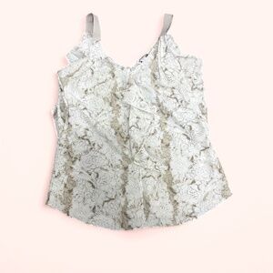 Sleeveless Beige floral ruffled sheer size small banana republic summer blouse